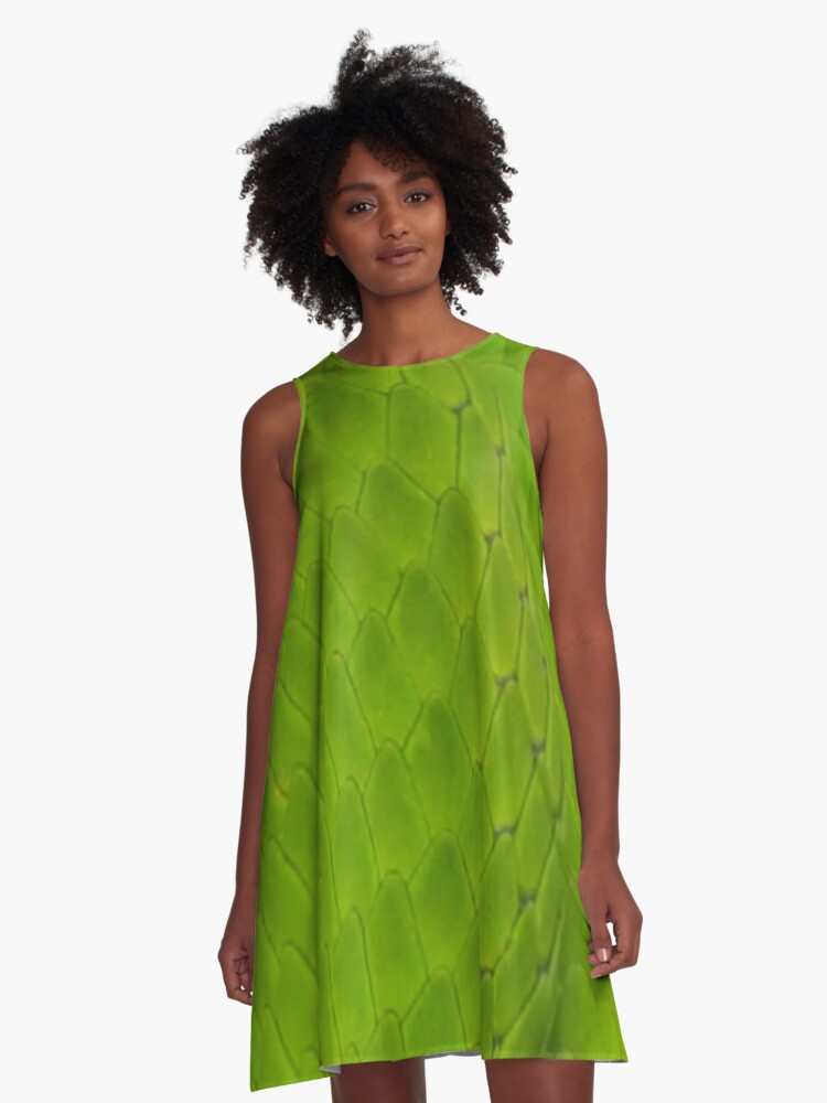 Green Mamba A Line Dress By Yarnottap Redbubble