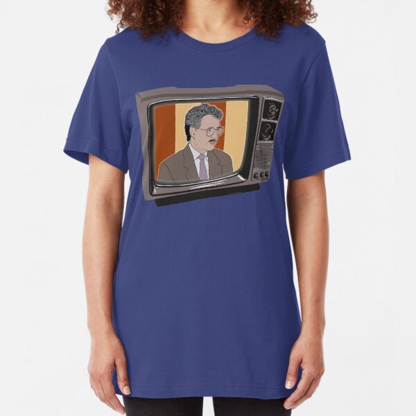 Heroes of Quiz Shows: Vintage Alex Trebek (80s Jeopardy) Slim Fit T-Shirt