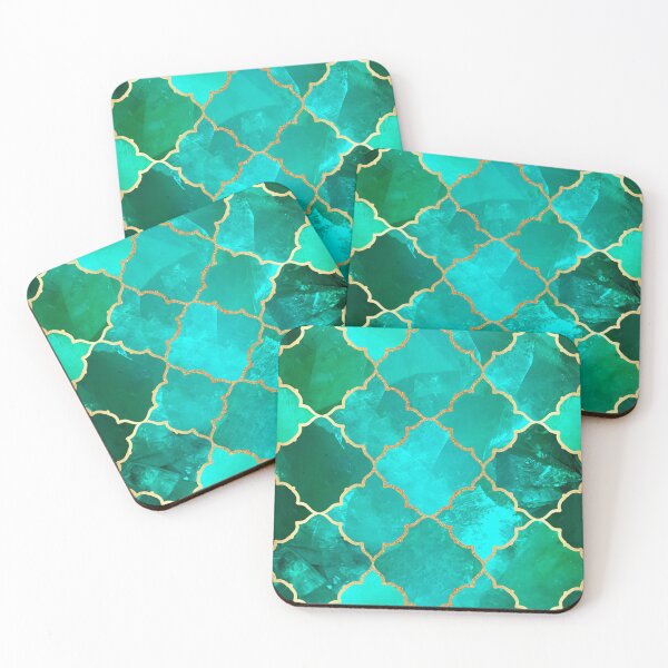 Item preview, Green Quartz & Gold Moroccan Tile Pattern designed and sold by tanyadraws.