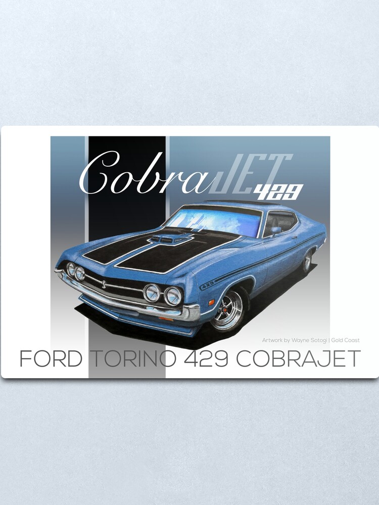 Alternate view of Ford Torino 429 CobraJet Blue - Enthusiast Series Metal Print