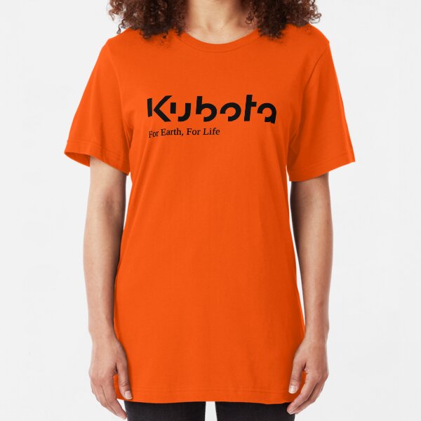 Kubota For earth For Life Logo Black Slim Fit T-Shirt