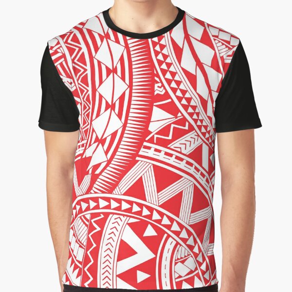 Red white Samoan Polynesian tribal design Graphic T-Shirt for Sale by  Ayelet Fleming
