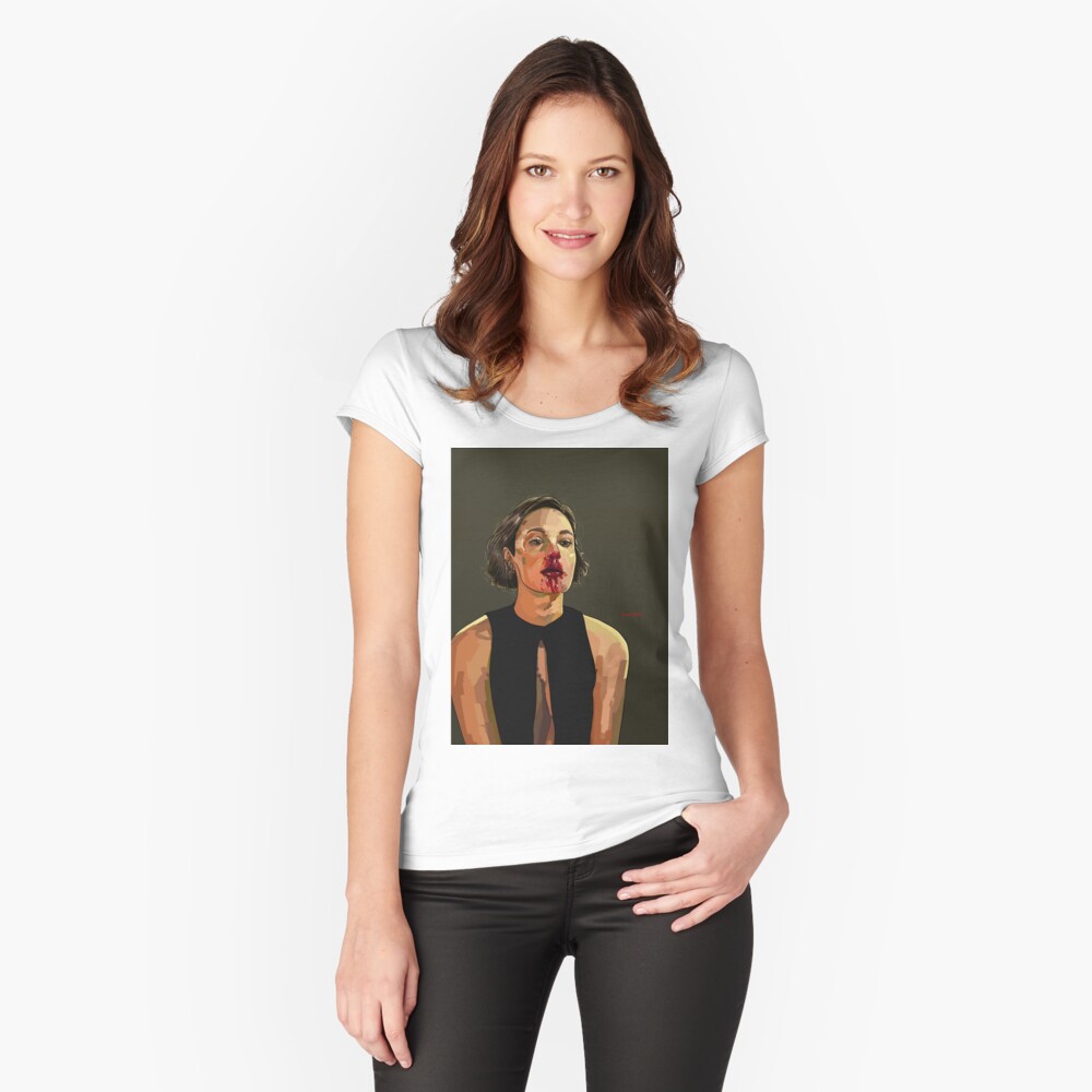 Vista previa del artículo con la obra «Camiseta entallada de cuello ancho», diseñado y vendido por IlandiART1504.