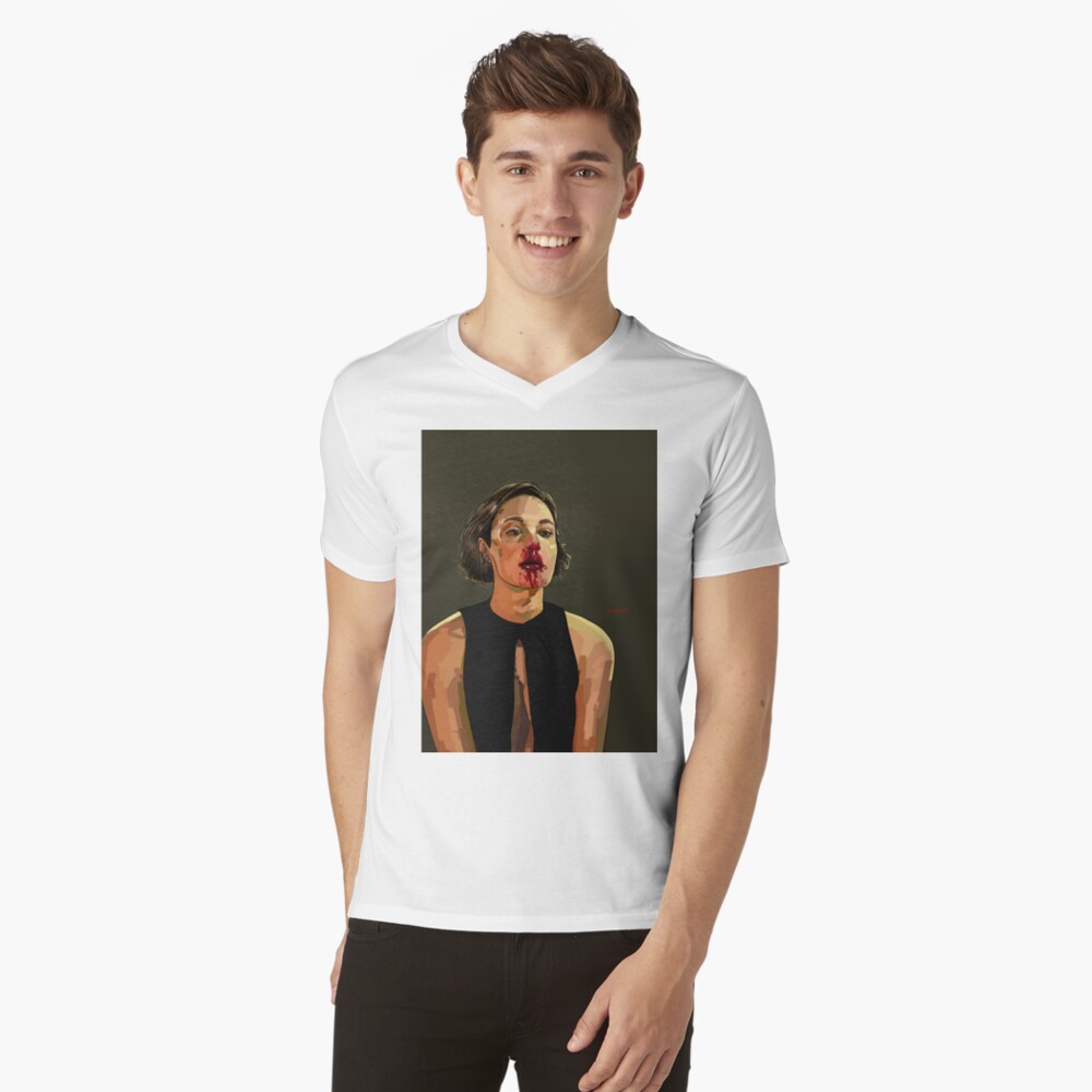 Vista previa del artículo con la obra «Camiseta de cuello en V», diseñado y vendido por IlandiART1504.