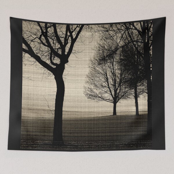 Item preview, Silhouette Trees on a woven sepia background designed and sold by WatersEdgeGal.