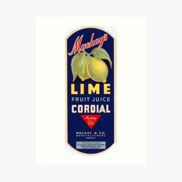Mackay's Lime Fruit Juice Cordial State Library of Western Australia Art Print