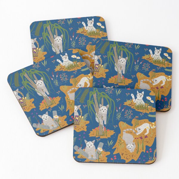 Item preview, Antics of a Kitten- Electric Blue Toile designed and sold by winkeltriple.