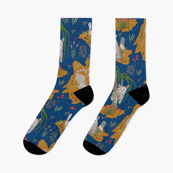 Item preview, Antics of a Kitten- Electric Blue Toile designed and sold by winkeltriple.