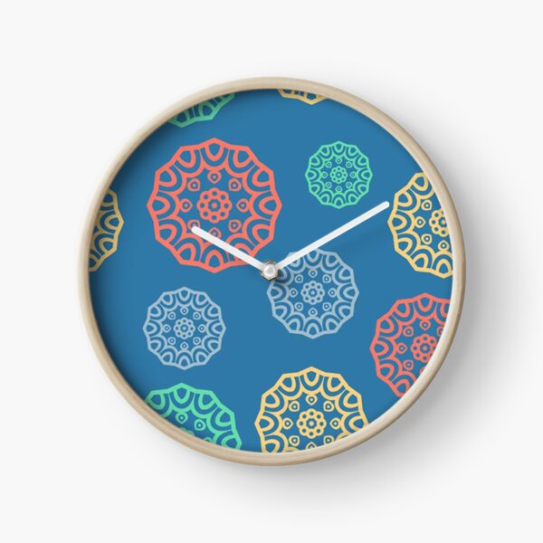 Colourful Block Stamps Clock
