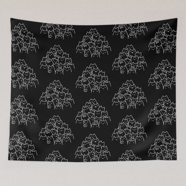 Item preview, Kitty Pyramid - White on Black designed and sold by Ambrodust.