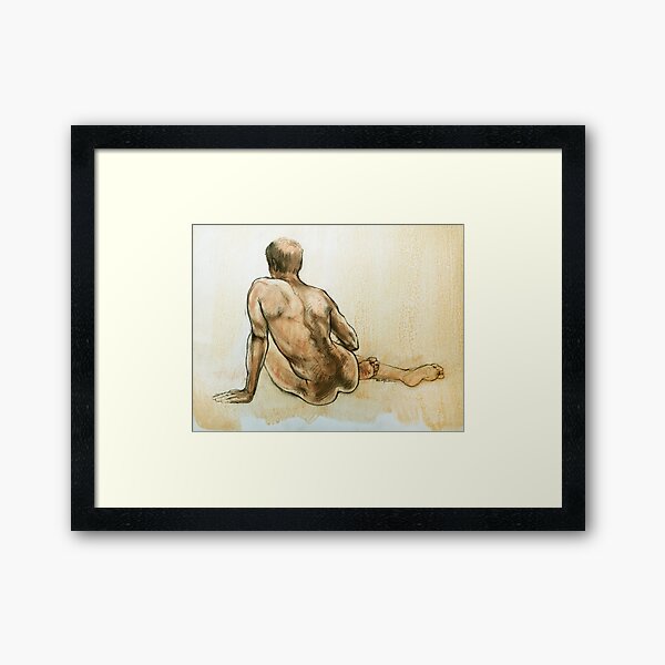 Adam resting ~ original drawing Framed Art Print