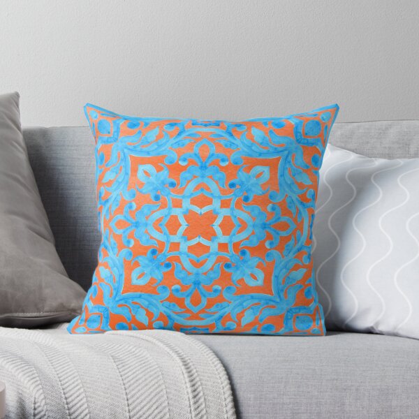 Portuguese azulejo tiles. Throw Pillow