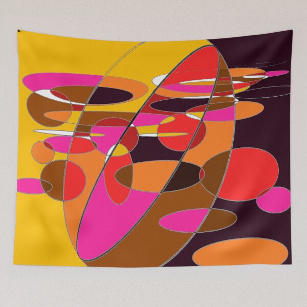 Item preview, Ellipses Black Red Yellow and fushia designed and sold by Stella9.