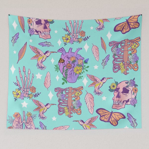 Item preview, Pastel Goth Floral Morbid Anatomy Witchy Kawaii  designed and sold by lunaelizabeth.
