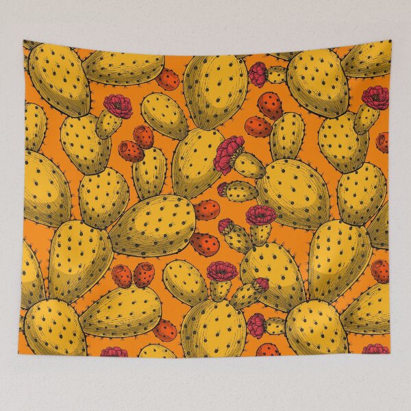 Item preview, Flowering opuntia in yellow designed and sold by Katerina Mitkova Kirilova.