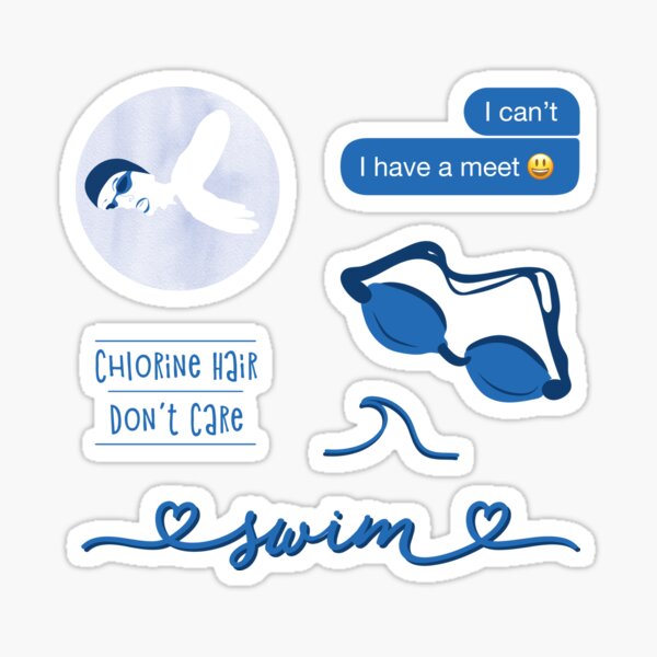 &ldquo;Blue Watercolor Swim Swimming Squad Pack&rdquo; Sticker for Sale by The