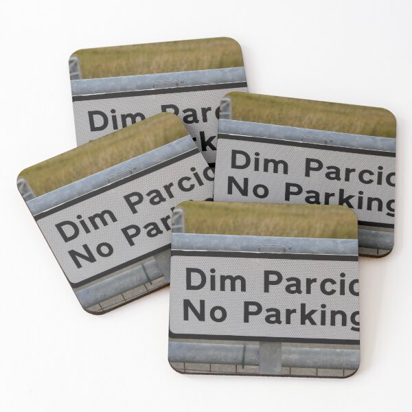 Item preview, Dim Parcio, No Parking, bilingual sign on  gate designed and sold by Andy Chisholm.