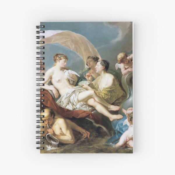 #Art, #illustration, #renaissance, #painting, people, Aphrodite, Venus, cherub, cupid, color image, men, males, women Spiral Notebook
