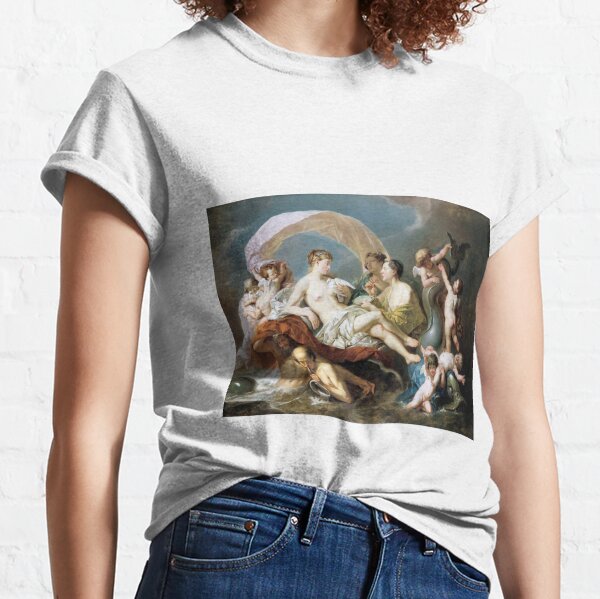 #Art, #illustration, #renaissance, #painting, people, Aphrodite, Venus, cherub, cupid, color image, men, males, women Classic T-Shirt