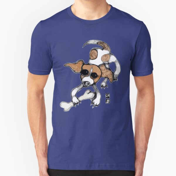 puppy playing tee Slim Fit T-Shirt