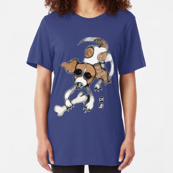 puppy playing tee Slim Fit T-Shirt