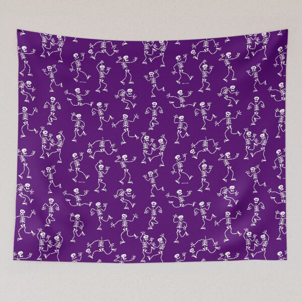 Item preview, Mischievous skeletons having fun partying in a Halloween pattern design designed and sold by Zoo-co.