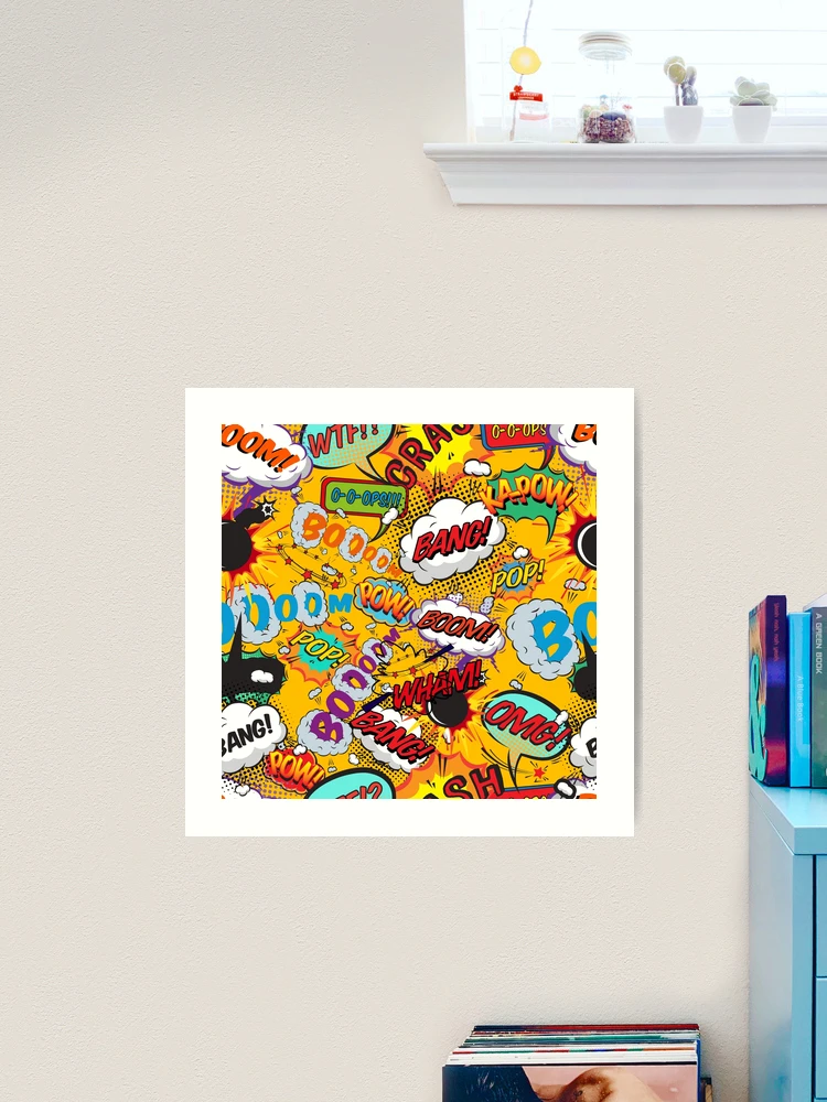 Comic Book Pop Art Shout Outs Fun Typographic Cartoon design