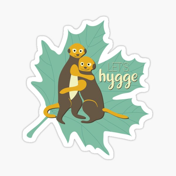 Let's hygge! Meerkat kid friends hugging Sticker