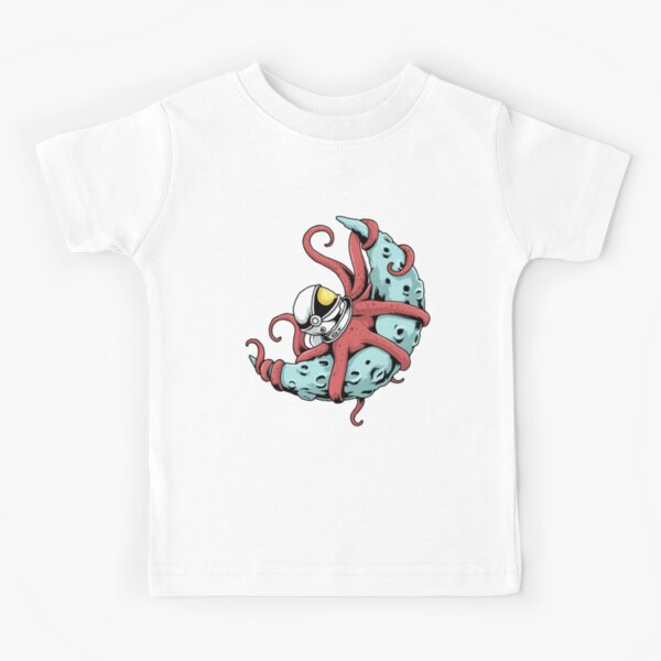 Moon  T-Shirt Tee Top Details about   Space Astronaut Octopus Rocket