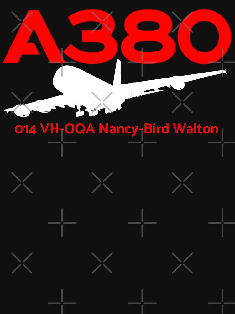 Thumbnail 7 of 7, Classic T-Shirt, Airbus A380 014 VH-OQA (White) designed and sold by AvGeekCentral.
