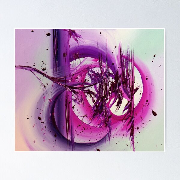 Item preview, Original Abstract Painting "Just When Waking" Purple and Pink Colourful Wall Art designed and sold by LJLundyAbstract.