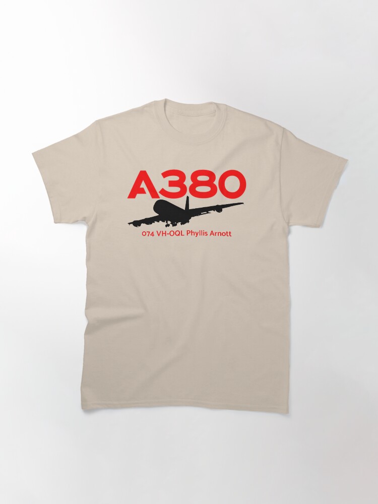 Alternate view of Airbus A380 074 VH-OQL (Black) Classic T-Shirt