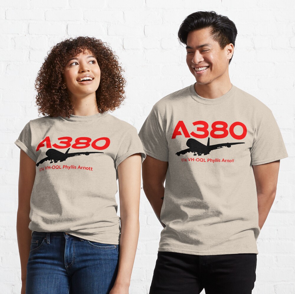 Airbus A380 074 VH-OQL (Black) Classic T-Shirt