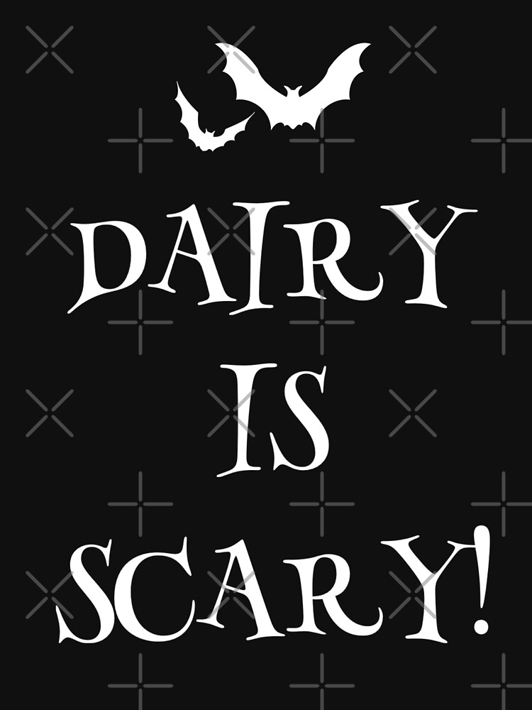 "Dairy is scary Happy Halloween & Vegan Design Helloween" Tshirt for