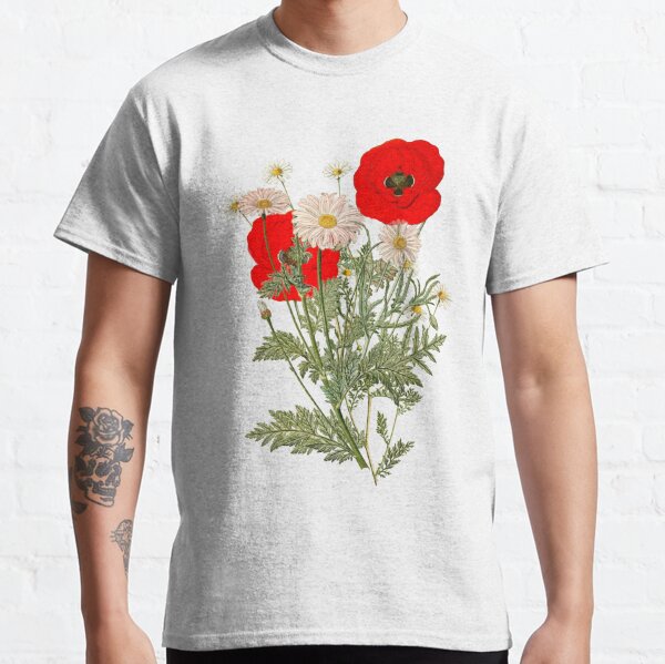 A country garden flower bouquet -poppies and daisies Classic T-Shirt
