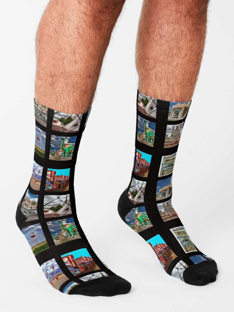  Route 66 Snippets in a i3x3i Grid Socks by WarrenPHarris 