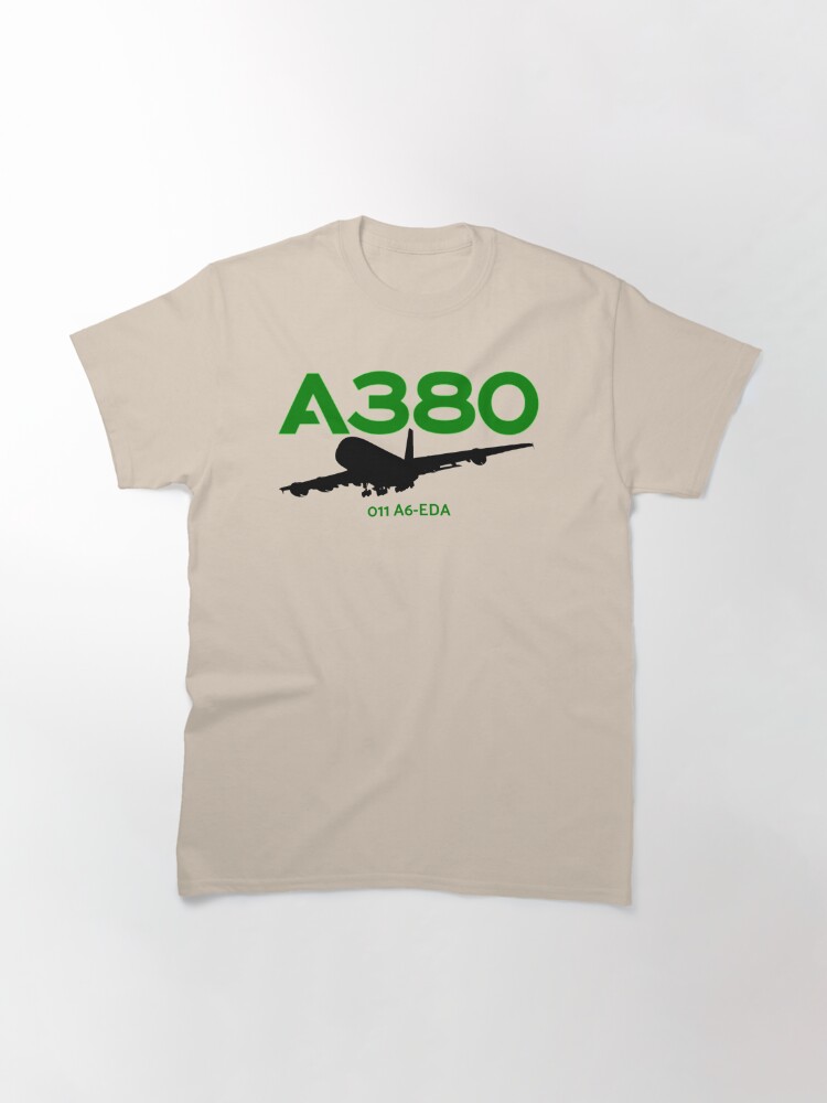 Alternate view of Airbus A380 011 A6-EDA (Black)  Classic T-Shirt
