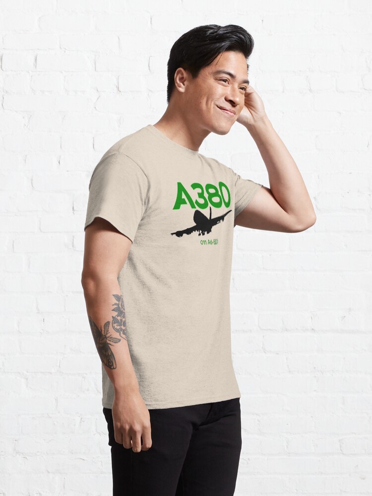 Alternate view of Airbus A380 011 A6-EDA (Black) Classic T-Shirt