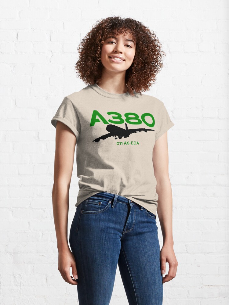 Alternate view of Airbus A380 011 A6-EDA (Black) Classic T-Shirt
