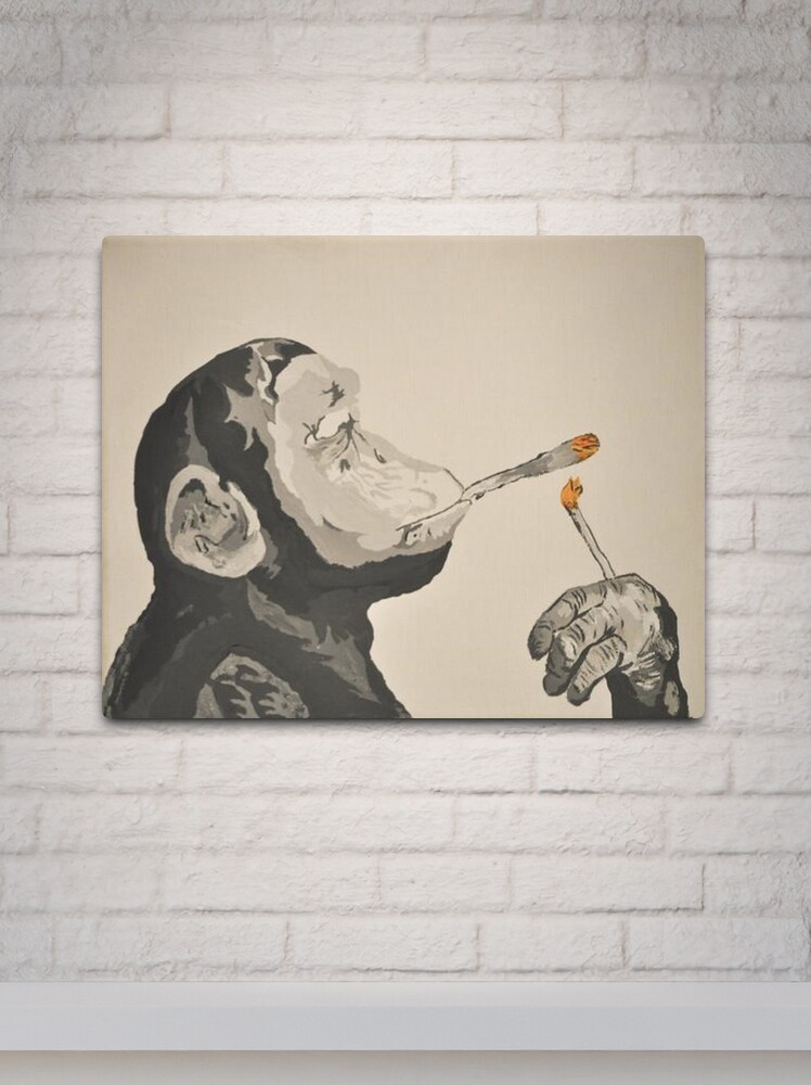 Lámina metálica for Sale con la obra «Mono astronauta fumando un cigarro en  el espacio» de remarkableswag