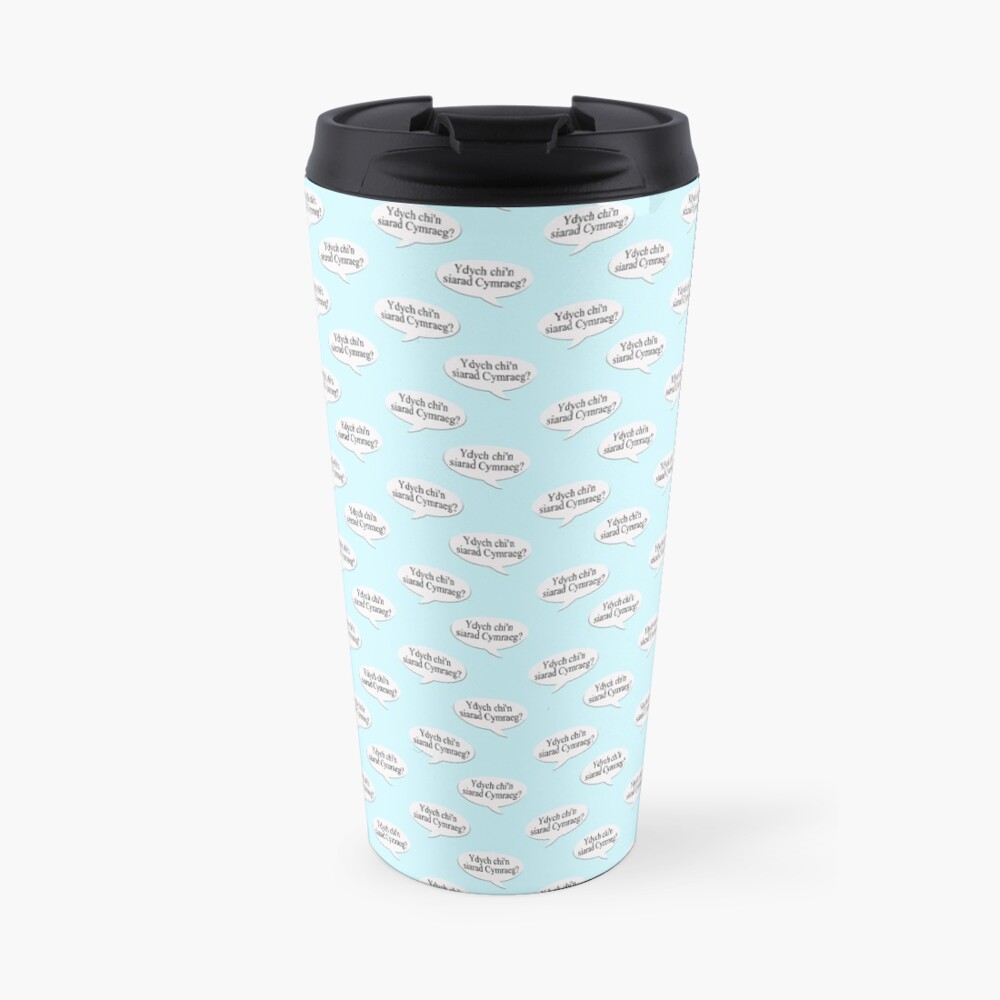 Speech bubble - do you speak Welsh, Ydych chi'n siarad Cymraeg? Travel Mug