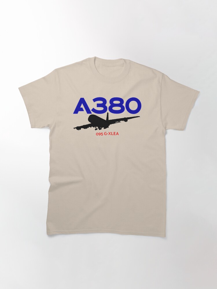 Alternate view of Airbus A380 095 G-XLEA (Black) Classic T-Shirt