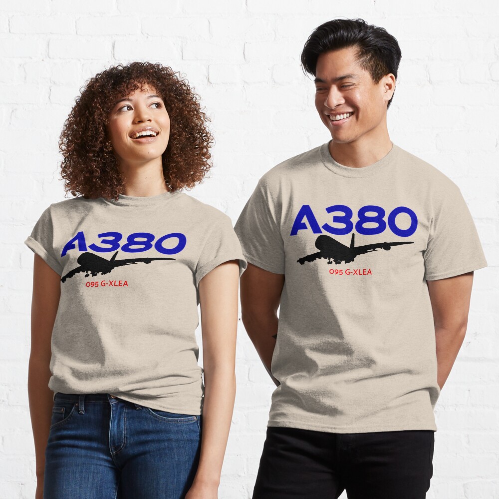 Airbus A380 095 G-XLEA (Black) Classic T-Shirt