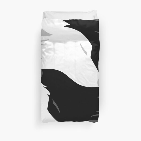 Wolf Love - White Black Duvet Cover