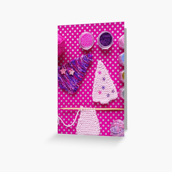 Merry Knitting Christmas Greeting Card