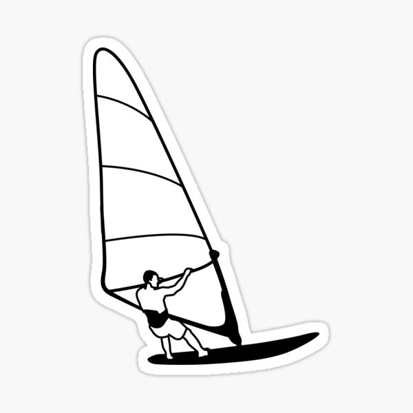 2 X Windsurfer Silhouette Stickers/Decals /Watersports/Boating/Windsurfing 