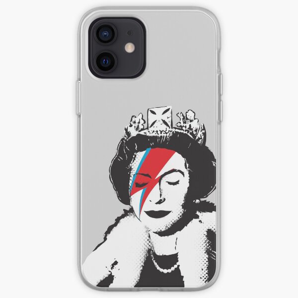 Banksy UK England God Save the Queen Elisabeth with David Bowie rockband face makeup HD HIGH QUALITY ONLINE STORE iPhone Soft Case