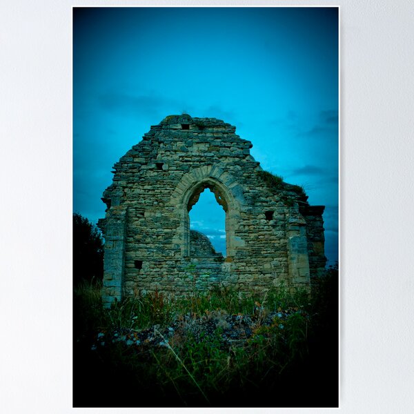 Ruins of St Peter’s church at Stanton Low Poster