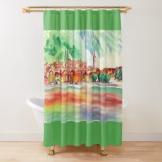 Watercolour of Lake Como 3 Shower Curtain
