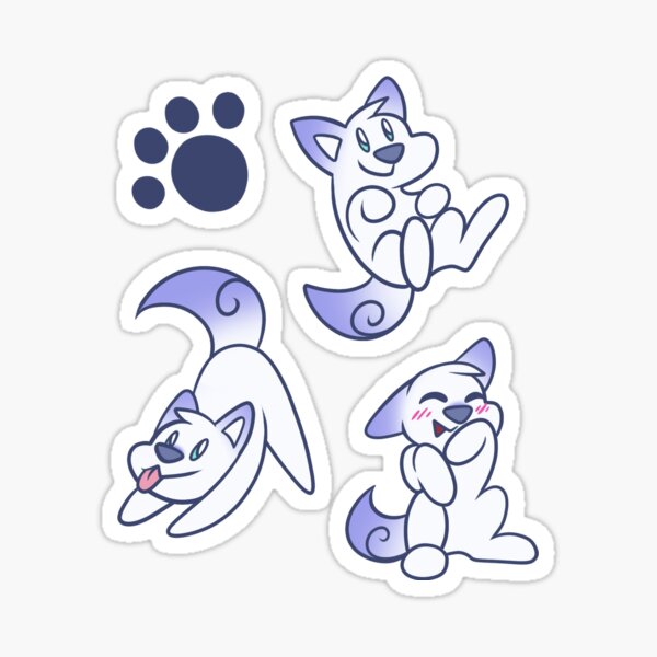 Scribble Kibble Puppy Pattern - White Sticker